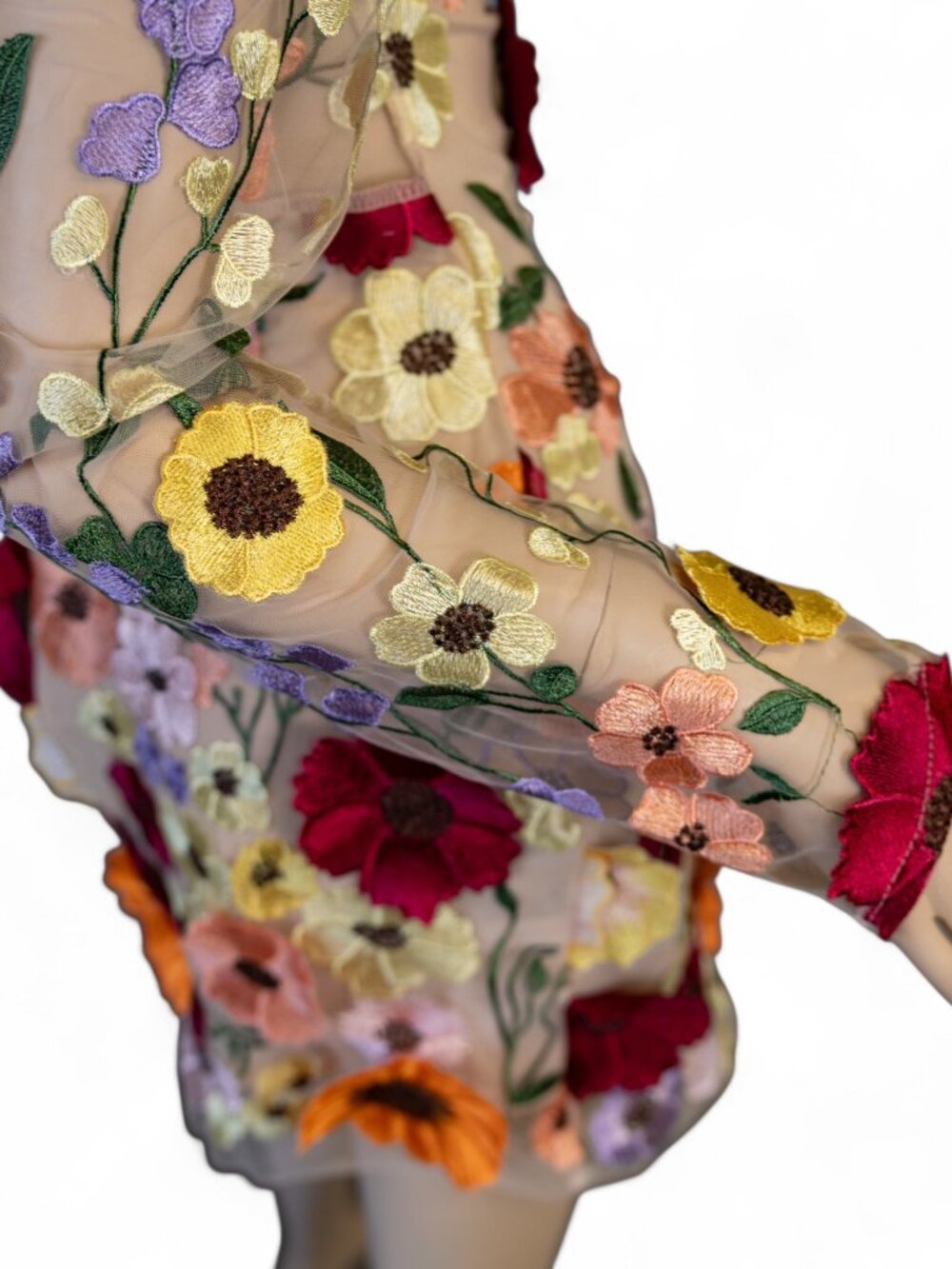 Floral Fantasy Mini Dress w/Open Back * Large - Picture 9 of 16